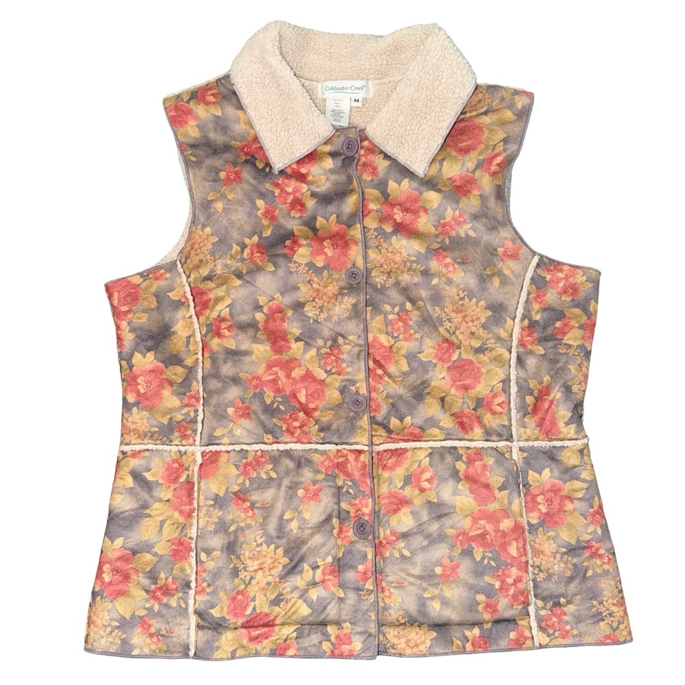 Coldwater Creek Cream Faux Suede Vest